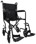 Steel Compact Transport Wheelchair Black