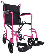 Steel Compact Transport Wheelchair Pink